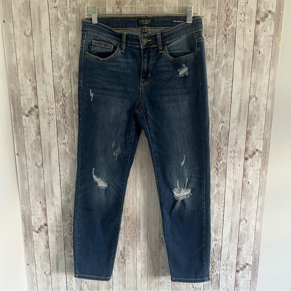 Judy Blue Dark Wash Ripped Skinny Jeans
